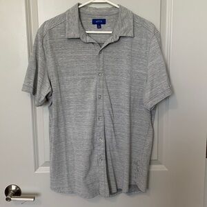 APT.9 Mens L Gray Short-Sleeved Button Down